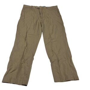 Polo Ralph Lauren Pants Beige LINEN Cotton Blend Classic Flat Front Men's 36X27